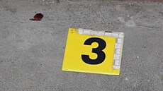 Policejní záb�r z místa �inu na Vítkovické ulici v Moravské Ostrav�.