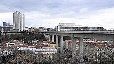 Nuselský most v Praze. Jedna z klíových dopravních staveb v hlavním mst byla...