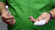 Psu lze zuby istit prstovým mkkým kartákem nebo klasickým. Bu ist...