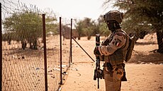 Francouztí vojáci z poutní bojové podskupiny . 2 (SGTD2) sil Barkhane v Mali...