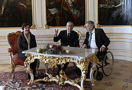 Milo Zeman a rakouský prezident Alexander Van der Bellen (2. bezna 2023)