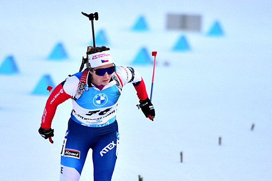 Tereza Vinklárková dojídí do cíle sprintu v Novém Mst na Morav