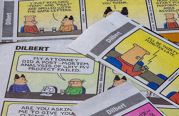 Komiksový Dilbert končí. Jeho autorovi srazily vaz komentáře k černochům