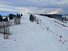 Pohodový Ski areál Kunice ocení také rodiny s dtmi.