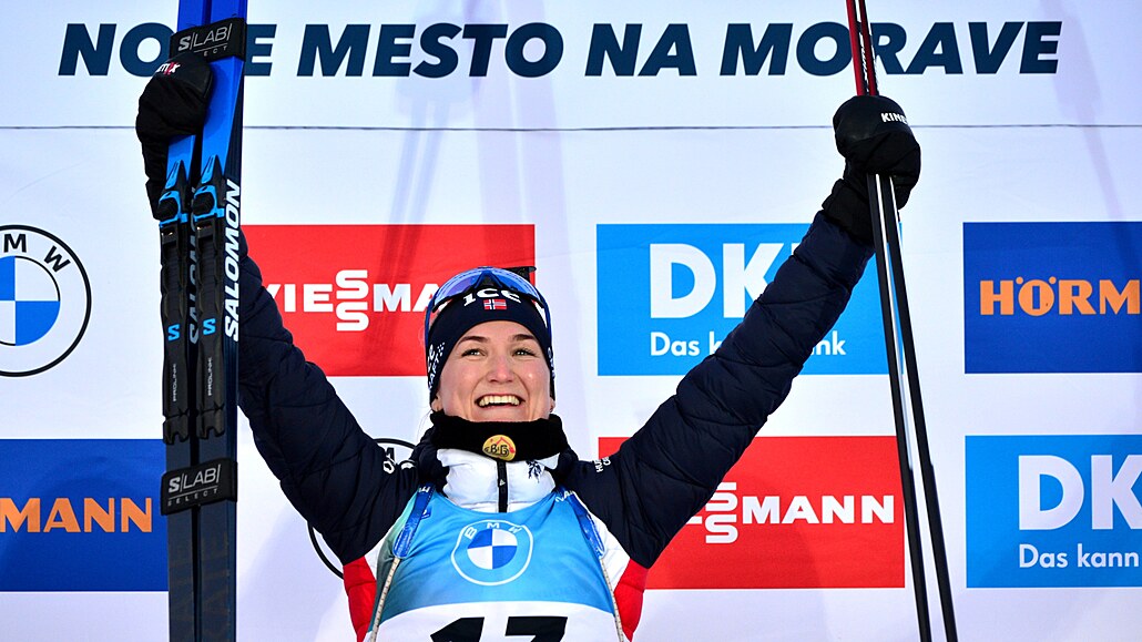 Marta Olsbuová-Röiselandová slaví vít�zství ve sprintu v Novém M�st� na Morav�