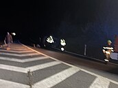 Nehoda tí aut uzavela dálnici D6 u obce Jene. (2. bezna 2023)