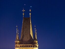 Konjunkce Venu�e a Jupiteru nad Hradcem Králové