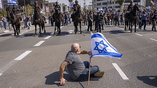 Tel Aviv. Protest proti vldn reform justice (1. bezna 2023)