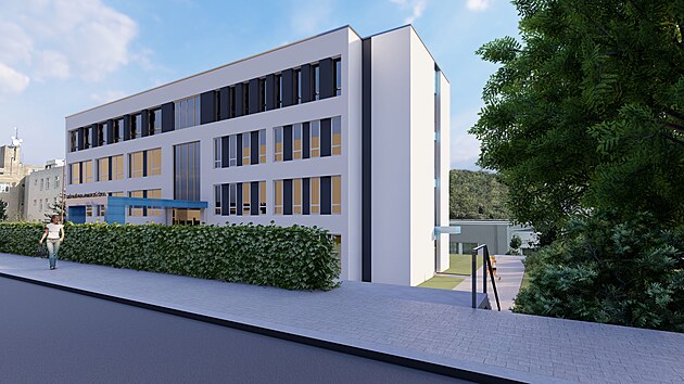 Vizualizace Střední zdravotnické školy v Turnově - takto má vypadat po rozšíření o nástavbu čtvrtého patra.