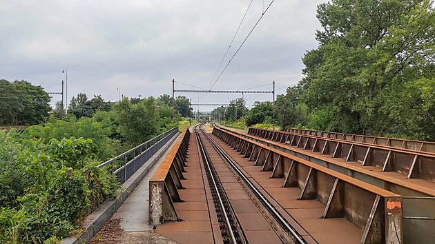 Most přes Svratku za stanicí Brno dolní nádraží
