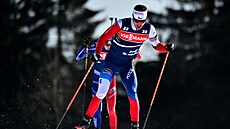 Michal Kr�má� p�i tréninku na Sv�tový pohár biatlonist� v Novém M�st� na Morav�.