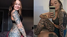 Tetováním si �ena nechala pokrýt víc ne� p�lku t�la, aby zakryla nedokonalosti.