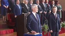 Spolená schze obou komor Parlamentu, na které nov zvolený prezident Petr...