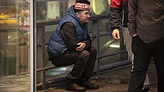 Okolí zastávky tramvaje a metra Andl v Praze (17. února 2023)