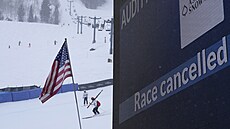 Sjezd v Aspenu sice za�al, ale po odjetí 24 z 59 závodník� byl zru�en.