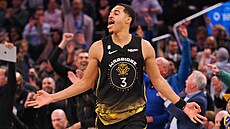 Radující se Jordan Poole z Golden State Warriors