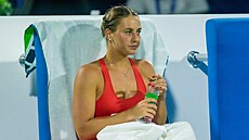 Ukrajinská tenistka Marta Kosuková na turnaji v Dubaji