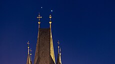 Konjunkce Venu�e a Jupiteru nad Hradcem Králové