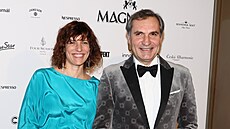 Kristina Dufková a Ji�í Machá�ek na udílení cen �eský lev (Praha, 4. b�ezna...