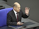 Nmecký kanclé Olaf Scholz v Bundestagu (17. bezna 2023)