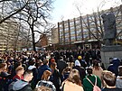 Demonstrace student VE za odstoupení dkana evíka. (15. bezna 2023)