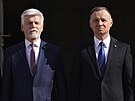 Zvolený prezident Petr Pavel pi schzce s polským prezidentem Andrzejem Dudou....
