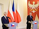 Tisková konference eského prezidenta Petra Pavla a polského prezidenta...