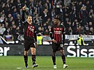 Zlatan Ibrahimovi z AC Milán slaví vstelený gól proti Udine.