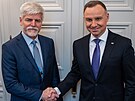 Zvolený prezident Petr Pavel pi schzce s polským prezidentem Andrzejem Dudou...