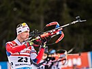 Michal Krmá stílí bhem sprintu na Holmenkollenu.
