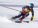 Mikaela Shiffrinová bhem obího slalomu v Soldeu.