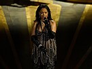 Zpvaka Rihanna zpívá iv na 95. pedávání filmových Oscar (12. bezna 2023)