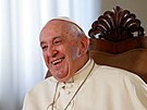 Pape Frantiek pi rozhovoru s agenturou Reuters ve Vatikánu (2. ervence 2022)