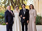 Jordánský král Abdalláh II., princezna Iman, Jameel Alexander Thermiotis a...