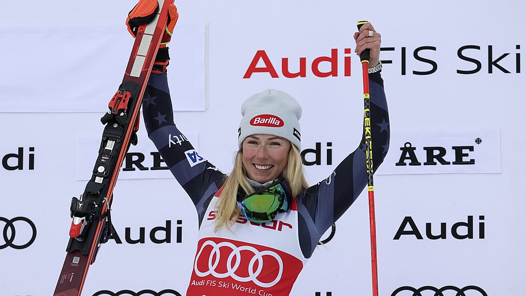 Americká lyžařka Mikaela Shiffrinová slaví jubilejní 86. vítězství ve Světovém...