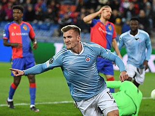 Jurij Medveděv slaví gól v dresu Slovanu Bratislava