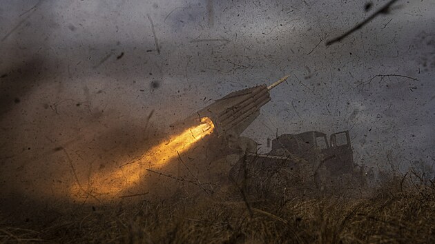 Kreminna. Ukrajinsk raketomet BM-21 Grad (12. bezna 2023)