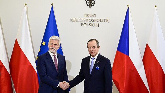 Prezident Petr Pavel se na n�v�t�v� Polska se�el s p�edsedou Sen�tu Tomaszem Grodzk�m. (16. b�ezna 2023)