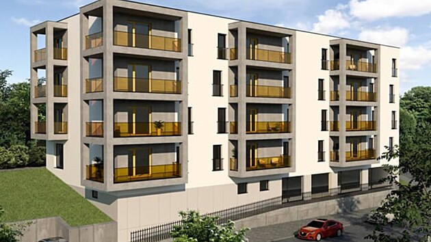 Pracovat na stavbě nové bytovky už se začalo v Lánecké ulici poblíž zdravotního střediska.