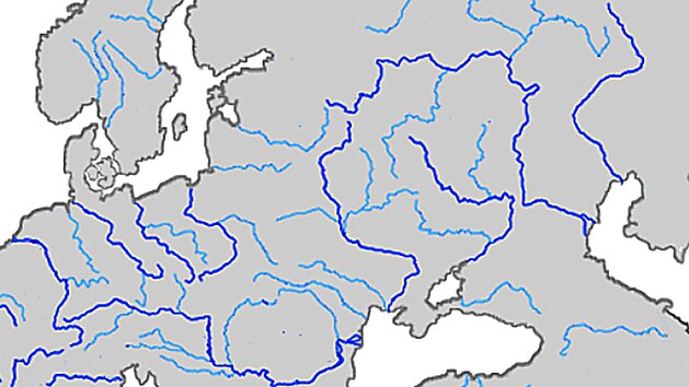 Slepá mapa evropských řek