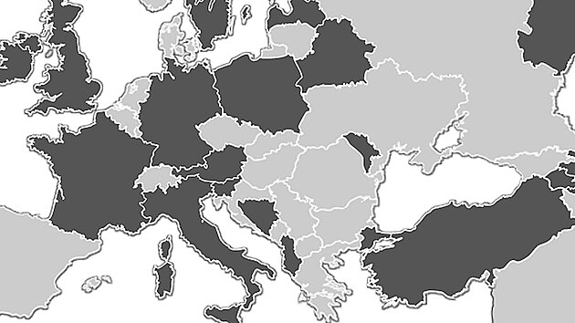 Slep mapa stt Evropy