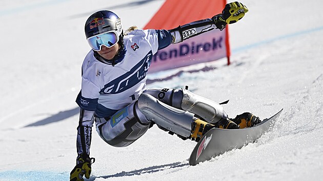 Ester Ledeck na trati paralelnho slalomu v Berchtesgadenu