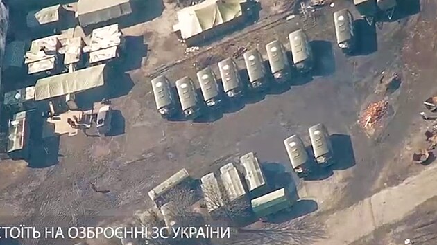 Záběry z dronu Leleka na ruské pozice na Ukrajině