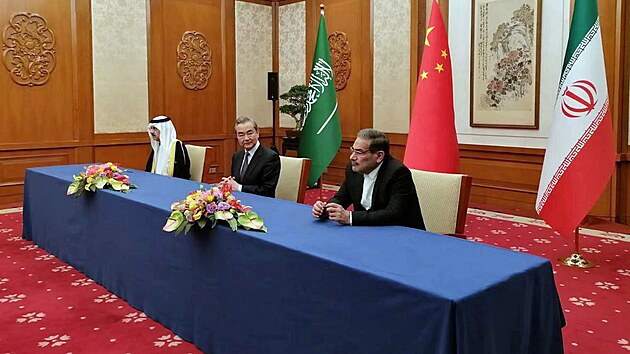 ��nsk� diplomat Wang I pomohl zprost�edkovat dohodu mezi �r�nem a Sa�dskou Ar�bi� o obnoven� diplomatick�ch vztah�. (10. b�ezna 2023)