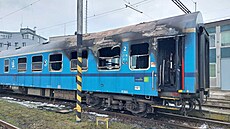 Na nádraí v Havlíkov Brod hoel odstavený vagon. (11. bezna 2023)
