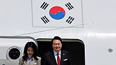Jihokorejský prezident Jun Sok-jol přicestoval do Tokia na první návštěvu za...