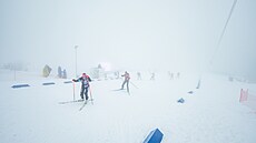Nevlídné poasí v norském Holmenkollenu ped startem sprintu en.