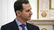 Syrský prezident Bašár Asad na setkání se svým ruským protějškem Vladimirem...