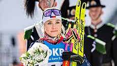 Tereza Voborníková slaví na rozíeném pódiu esté místo ze sprintu v Oslu.