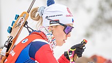 Tereza Voborníková na trati závodu s hromadným startem v Oslu